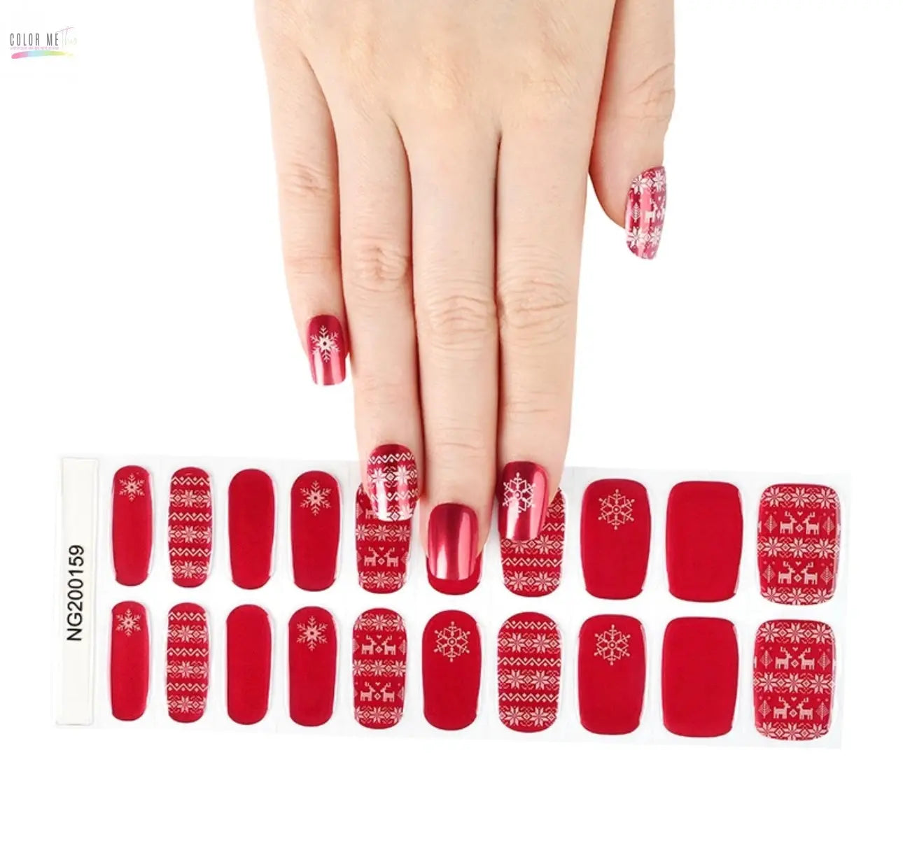 Semi-Cured Gel Nail Wraps- Christmas Color Me This