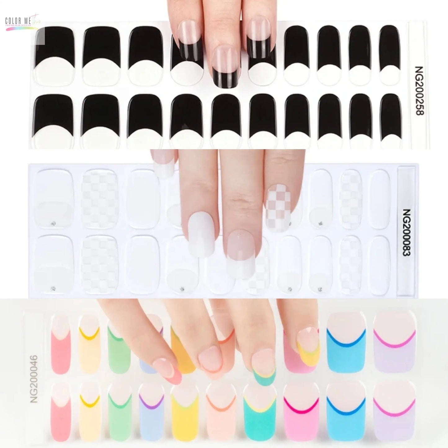 Semi-Cured Gel Nail Wraps- French Tips Color Me This