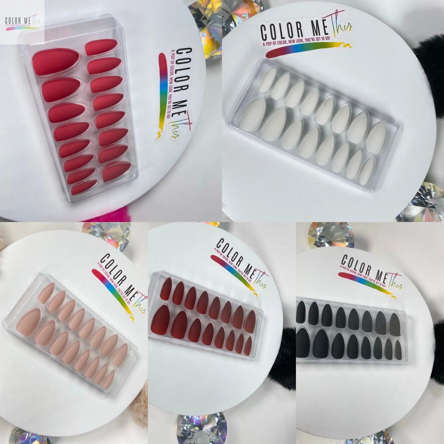 Medium Matte Almond Press On Nails Color Me This